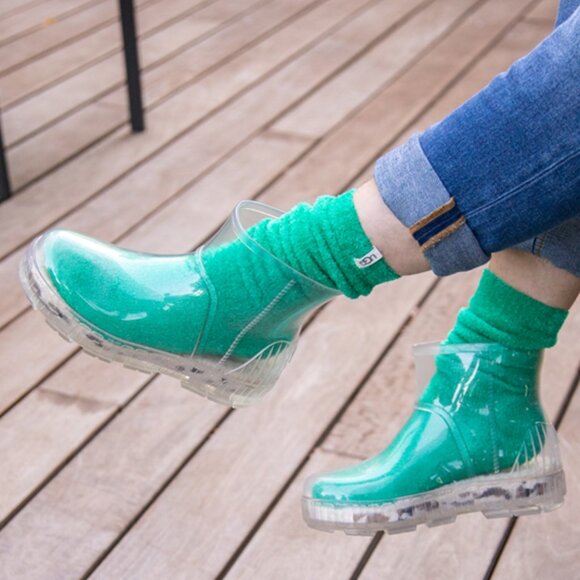 new UGG Clear Rain Boots removable lining sock Branded Platform Drizlita 6S3 - Picture 3 of 16